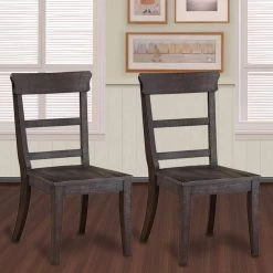 Zara Antique Black Wood Side Chair (Set of 2) by Unbranded -Boraam Sales Store antique black unbranded accent chairs aa016 sc012 31 1000