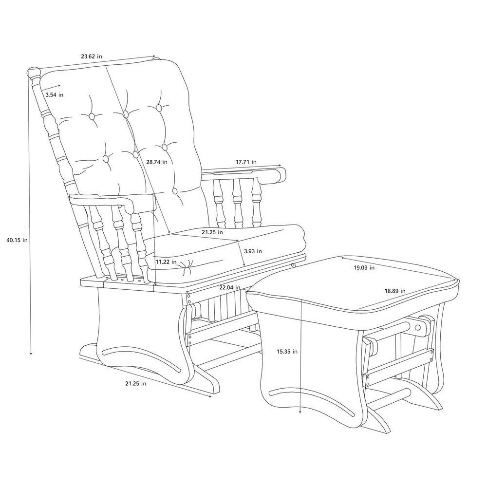 Antique Brown Retro and Rustic Style Gliding Chair with Ottoman by Unbranded 9 Antique Brown Retro and Rustic Style Gliding Chair with Ottoman by Unbranded - Image 8