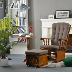 Antique Brown Retro and Rustic Style Gliding Chair with Ottoman by Unbranded 12 Antique Brown Retro and Rustic Style Gliding Chair with Ottoman by Unbranded -Boraam Sales Store antique brown unbranded rockers gliders ottomans sxb3952441 c3 1000