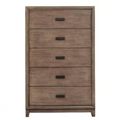 Camilla 5-Drawer Antique Gray Wood Chest by Unbranded