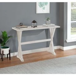 Jamestown 48 in. White Wash Standard Rectangle Wood Console Table by Boraam -Boraam Sales Store antique white boraam console tables 77406 31 1000