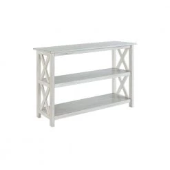 Jamestown 42 in. White Wash Standard Rectangle Wood Console Table with Shelves by Boraam