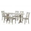 Jamestown 7-Piece Antique White Wash Wood Dining Set, Table Plus 6-Chairs by Boraam -Boraam Sales Store antique white boraam dining room sets 77402 64 1000
