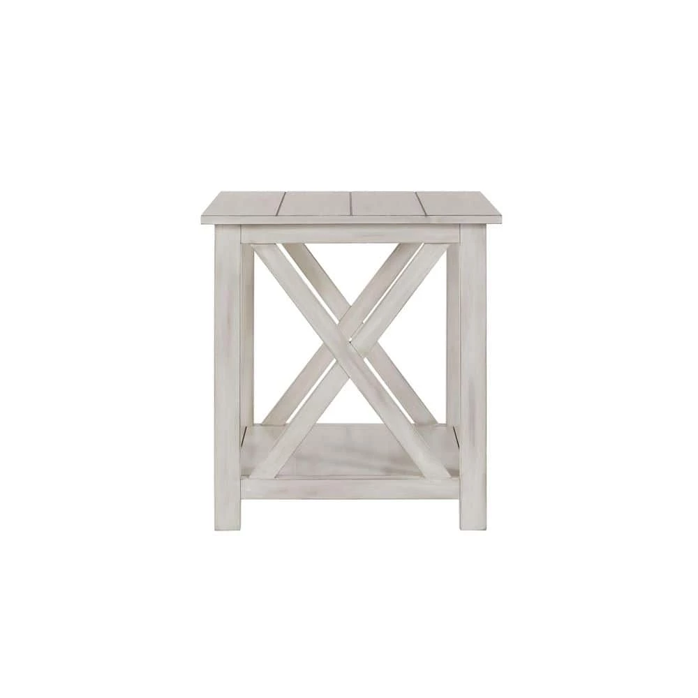 Jamestown White Wash Side Table by Boraam 4 Jamestown White Wash Side Table by Boraam - Image 2