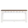 63 in. Antique White Rectangle Pine Wood Console Table with 4-Drawers and 1 Bottom Shelf for Entryway Hallway by Unbranded 2 63 in. Antique White Rectangle Pine Wood Console Table with 4-Drawers and 1 Bottom Shelf for Entryway Hallway by Unbranded -Boraam Sales Store antique white unbranded console tables gm h 518 64 1000