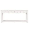 63 in. Rectangle Antique White Pine Wood Console Table With 4-Drawers and 1 Bottom Shelf for Entryway Hallway by Unbranded