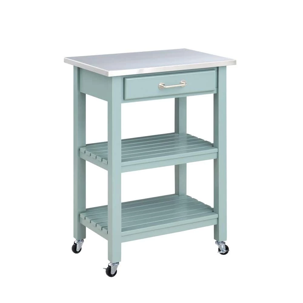 Colorado Aspen Valley Wood Kitchen Cart w/Stainless Steel Top by Boraam 3 Colorado Aspen Valley Wood Kitchen Cart w/Stainless Steel Top by Boraam