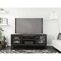 Graphik 71 in. Bark Gray and Matte Black Engineered Wood TV Stand Fits TVs Up to 80 in. with Storage Doors by Unbranded 11 Graphik 71 in. Bark Gray and Matte Black Engineered Wood TV Stand Fits TVs Up to 80 in. with Storage Doors by Unbranded -Boraam Sales Store bark grey laminate and matte black lacquer unbranded tv stands 402323 31 1000