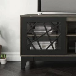 Graphik 71 in. Bark Gray and Matte Black Engineered Wood TV Stand Fits TVs Up to 80 in. with Storage Doors by Unbranded 9 Graphik 71 in. Bark Gray and Matte Black Engineered Wood TV Stand Fits TVs Up to 80 in. with Storage Doors by Unbranded -Boraam Sales Store bark grey laminate and matte black lacquer unbranded tv stands 402323 c3 1000