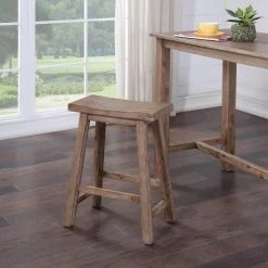 Sonoma 24 in. Barnwood Wire-Brush Backless Saddle Stool by Boraam 15 Sonoma 24 in. Barnwood Wire-Brush Backless Saddle Stool by Boraam -Boraam Sales Store barnwood wire brush boraam bar stools 75024 31 1000