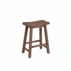 Sonoma 24 in. Barnwood Wire-Brush Backless Saddle Stool by Boraam