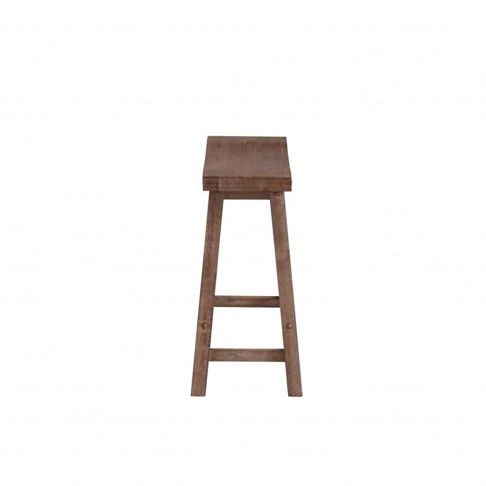 Sonoma 24 in. Barnwood Wire-Brush Backless Saddle Stool by Boraam 4 Sonoma 24 in. Barnwood Wire-Brush Backless Saddle Stool by Boraam - Image 2