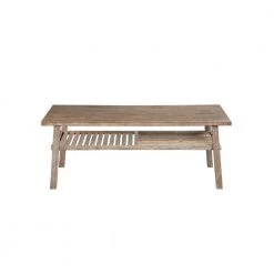 Sonoma 49 in. Barnwood Wire-Brush Large Rectangle Wood Coffee Table with Shelf by Boraam -Boraam Sales Store barnwood wire brush boraam coffee tables 75031 c3 1000