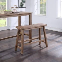 Sonoma 33 in. W x 24 in. H x 9 in. D Barnwood Wire-Brush Dining Bench by Boraam -Boraam Sales Store barnwood wire brush boraam dining benches 75025 76 1000