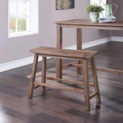 Sonoma 33 in. W x 24 in. H x 9 in. D Barnwood Wire-Brush Dining Bench by Boraam -Boraam Sales Store barnwood wire brush boraam dining benches 75025 fa 1000