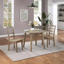 3-Piece Boulder Barnwood Wire-Brush Dining Set by Boraam -Boraam Sales Store barnwood wire brush boraam dining room sets 71037 31 1000