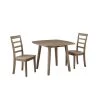 3-Piece Boulder Barnwood Wire-Brush Dining Set by Boraam -Boraam Sales Store barnwood wire brush boraam dining room sets 71037 64 1000