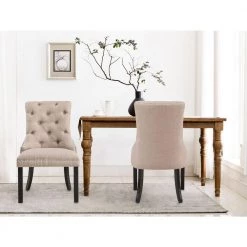 Beth Beige Tufted Dining Chair, Set of 2 by Boraam -Boraam Sales Store beige boraam dining chairs 3651105 31 1000