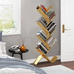 24.61 in.Beige Bamboo 8-shelf Bookcase with Open Storage by Unbranded -Boraam Sales Store beige unbranded bookcases bookshelves spk lqw1 4065 31 1000