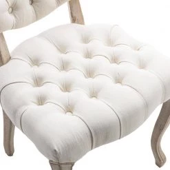 Beige French Vintage Tufted Button Performance Fabric Dining Chair(Set of 2) by Unbranded 12 Beige French Vintage Tufted Button Performance Fabric Dining Chair(Set of 2) by Unbranded -Boraam Sales Store beige unbranded dining chairs sxb36872 4f 1000