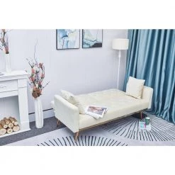 68.3 in. Width Beige Velvet Twin Size Convertible Sofa Bed With 2-Pillows by Unbranded -Boraam Sales Store beige unbranded sofa beds zq w90450482 4f 1000