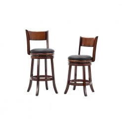 Palmetto 37.5 in. Brandy Finish Wood Frame Counter Height Bar Stool by Boraam -Boraam Sales Store black and brandy boraam bar stools 48124 44 1000