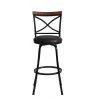 41.5 in. Black and Brown Metal Frame Standard Bar Stool with Faux Leather Upholstered Seat (Set of 2) by Unbranded -Boraam Sales Store black and brown unbranded bar stools qykj md7244347 64 1000