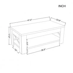 47.2 in. Rectangle Coffee Table by Unbranded -Boraam Sales Store black and white unbranded coffee tables crlw22342946 44 1000