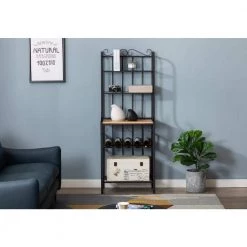 Praha 25 in. W Baker's Rack in Black by Boraam -Boraam Sales Store black boraam baker s racks 12503 31 1000