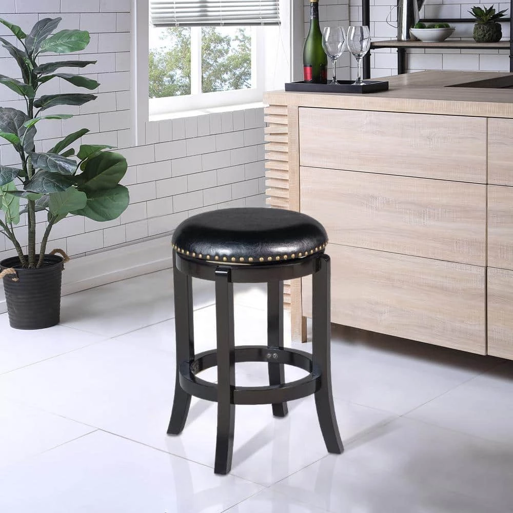 Cordova 24 in. Black Swivel Cushioned Bar Stool by Boraam 7 Cordova 24 in. Black Swivel Cushioned Bar Stool by Boraam - Image 5