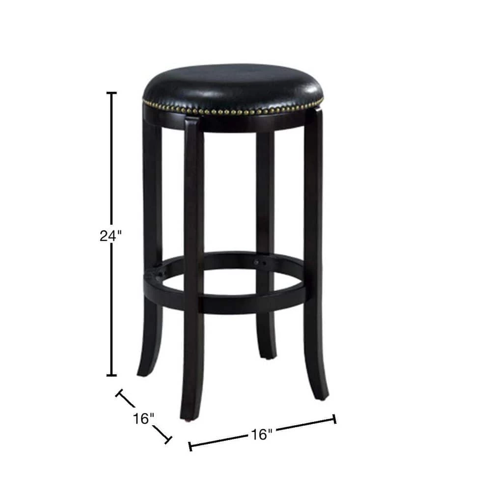 Cordova 24 in. Black Swivel Cushioned Bar Stool by Boraam 5 Cordova 24 in. Black Swivel Cushioned Bar Stool by Boraam - Image 3