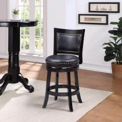 24 in. Black Bristol Swivel Stool by Boraam -Boraam Sales Store black boraam bar stools 42524 31 1000