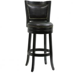 Bristol 29 in. Black Swivel Cushioned Bar Stool by Boraam