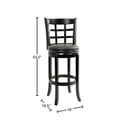 Kyoto 29 in. Black Swivel Cushioned Bar Stool by Boraam -Boraam Sales Store black boraam bar stools 45230 40 1000
