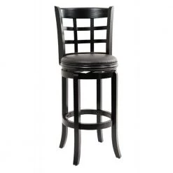 Kyoto 29 in. Black Swivel Cushioned Bar Stool by Boraam