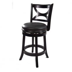 Florence 24 in. Black Swivel Cushioned Bar Stool by Boraam -Boraam Sales Store black boraam bar stools 45724 4f 1000