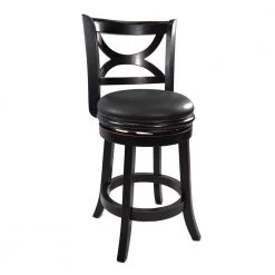 Florence 24 in. Black Swivel Cushioned Bar Stool by Boraam