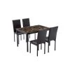 Arjen 5-Piece Black Faux Marble Dining Set by Boraam -Boraam Sales Store black boraam dining room sets 77006 64 1000