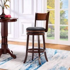 Palmetto 29 in. Brandy Swivel Cushioned Bar Stool by Boraam -Boraam Sales Store black brandy boraam bar stools 48129 31 1000