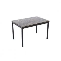 Arjen 47.25 in. W x 31.5 D. Rectangle Black and Faux Marble Top Rectangular Dining Table by Boraam