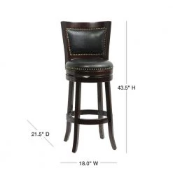 Bristol 29 in. Cappuccino Swivel Cushioned Bar Stool by Boraam -Boraam Sales Store black cappuccino boraam bar stools 42829 40 1000