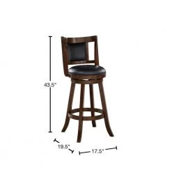 Avianna 29 in. Cappuccino Swivel Bar Stool with Cushion by Boraam -Boraam Sales Store black cappuccino boraam bar stools 62829 40 1000