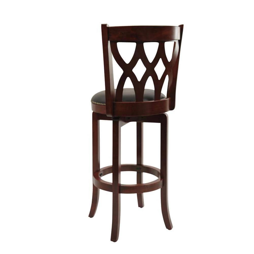 Cathedral 29 in. Cherry Swivel Cushioned Bar Stool by Boraam 4 Cathedral 29 in. Cherry Swivel Cushioned Bar Stool by Boraam - Image 2