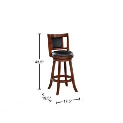 Avianna 29 in. Cherry Swivel Bar Stool with Cushion by Boraam -Boraam Sales Store black cherry boraam bar stools 62929 40 1000