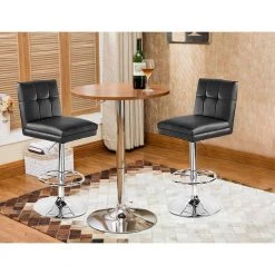 Sloan Adjustable Swivel Bar Stool - Black/Chrome by Boraam -Boraam Sales Store black chrome boraam bar stools 99433 31 1000