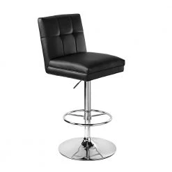 Sloan Adjustable Swivel Bar Stool - Black/Chrome by Boraam