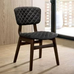 Archer Black/Light Oak Fabric Patterned Side Chair (Set of 2) by Unbranded -Boraam Sales Store black light oak unbranded accent chairs aa080 sc811 ch 1f 1000