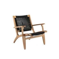 Harrison Black and Oak Woven Chair (1) by Boraam