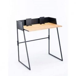 Boraam Sales Store 3 Aero Metal and Pine 32 in. Rectangular Black and Natural Writing Desk Set by Boraam