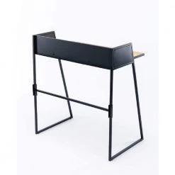 Aero Metal and Pine 32 in. Rectangular Black and Natural Writing Desk Set by Boraam -Boraam Sales Store black natural boraam writing desks 77025 66 1000